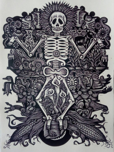 Passengers 印花与版画 标题为“Passengers” 由E. Robledo, 原创艺术品, 雕刻