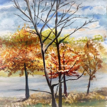 Dessin intitulée "Saison colorée" par Myriam Gylon, Œuvre d'art originale, Acrylique