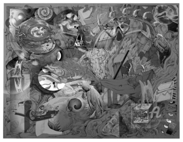 " Dessin & anamorphose digitale " Arts numériques intitulée "" Dessin & anamorph…" par Mr Foe'Z, Œuvre d'art originale, Travail numérique 2D