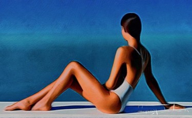 Painting titled "Serenity" by Tarray Jackson, Original Artwork, Oil Mounted on Wood Stretcher frame