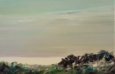 Painting titled "Mer Bigoudène IV" by Evelyne Chabaud, Original Artwork, Oil