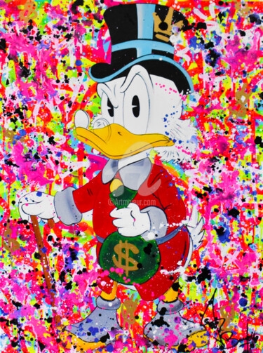 绘画 标题为“PICSOU DOLLAR” 由Vincent Bardou, 原创艺术品, 丙烯 安装在木质担架架上