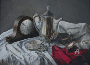 Peinture intitulée "la hora del te" par Sergio Zoso, Œuvre d'art originale, Huile
