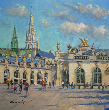 Ce matin place Stan à Nancy Painting titled "Ce matin place Stan…" by Christian Arnould, Original Artwork, Oil