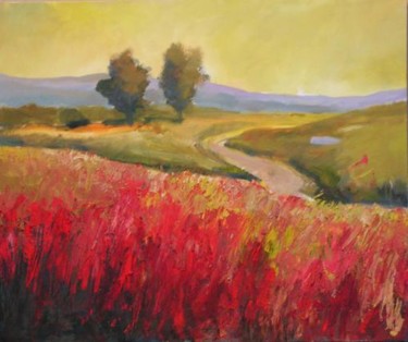 Painting titled "Rye Field" by Tony Ignatov, Original Artwork, Oil