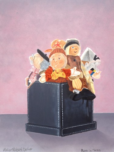 Les marionnettes Peinture intitulée "Les marionnettes" par Ronan Le Morvan, Œuvre d'art originale, Huile