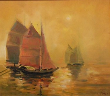 Painting titled "The Yellow River Me…" by Tony Ignatov, Original Artwork, Oil