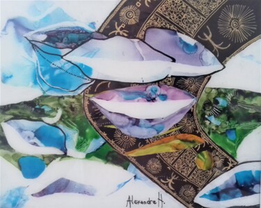 Painting titled "Le goût: Huitres et…" by Alexandre H., Original Artwork, Acrylic