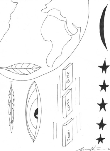 Drawing titled "rassembler" by Anik Fortin, Original Artwork, Marker