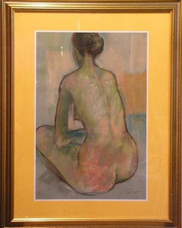 Painting titled "Nude Figure" by Tony Ignatov, Original Artwork, Oil