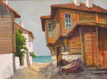 Painting titled "Sozopol" by Tony Ignatov, Original Artwork, Oil