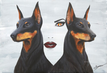 Peinture intitulée "Stay by my side" par Christine Barone, Œuvre d'art originale, Acrylique Monté sur Châssis en bois