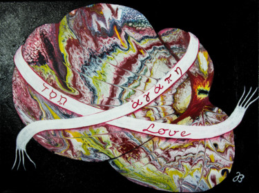 Malerei mit dem Titel "Band der Liebe" von Jutta Blühberger, Original-Kunstwerk, Acryl