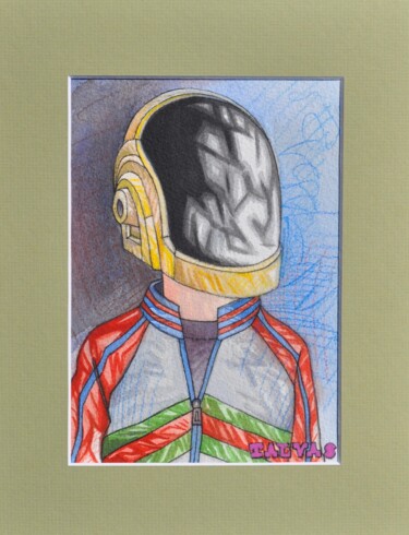 图画 标题为“Daft Punk 3” 由Yann Michael Talvas, 原创艺术品, 水彩