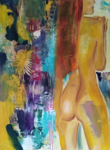 Malerei mit dem Titel "Am Ufer" von Jana Scherer, Original-Kunstwerk, Acryl