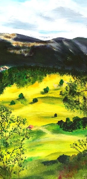 Peinture intitulée "Alpages des anges" par Marie Claude Lambert, Œuvre d'art originale, Acrylique