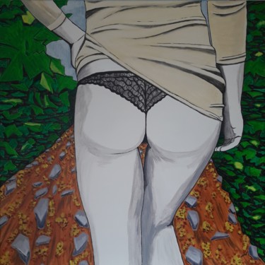 Malerei mit dem Titel "En forêt" von Jean Philippe Dufau, Original-Kunstwerk, Acryl