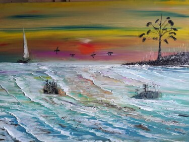Peinture intitulée "BIG SERRENITY" par Pascal Jung, Œuvre d'art originale, Huile