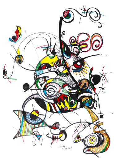 Dessin intitulée "à nos amours imposs…" par Goodÿ, Œuvre d'art originale, Marqueur
