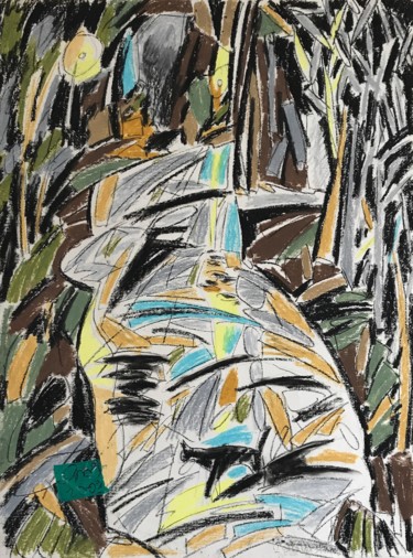 Tekening getiteld "Night cat.Ночной ко…" door Sergey Rudensky, Origineel Kunstwerk, Pastel
