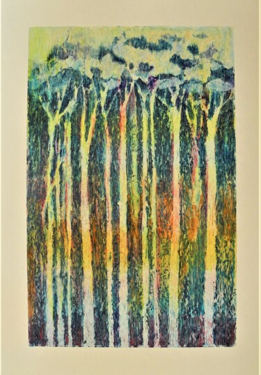 "Les arbres blancs" başlıklı Resim Annie Vandemalle tarafından, Orijinal sanat, Pastel