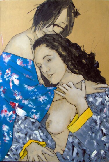 Peinture intitulée "passion" par Vincent Tessier Xxc, Œuvre d'art originale, Acrylique