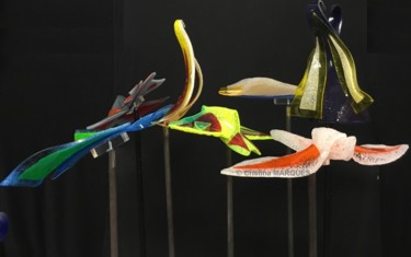 Installation "Mes Oiseaux de Paradis" 雕塑 标题为“Installation "Mes O…” 由Cristina Marquès, 原创艺术品, 塑料