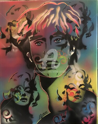 绘画 标题为“King of pop art (au…” 由Annie Predal, 原创艺术品, 喷漆
