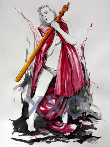 Peinture intitulée "rebelle 2" par Vincent Tessier Xxc, Œuvre d'art originale, Encre