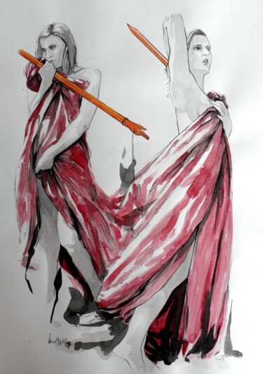 Peinture intitulée "rebelle1" par Vincent Tessier Xxc, Œuvre d'art originale, Encre