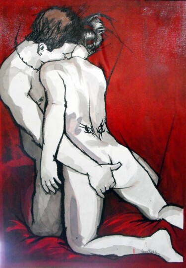 Peinture intitulée "à 2" par Vincent Tessier Xxc, Œuvre d'art originale, Acrylique