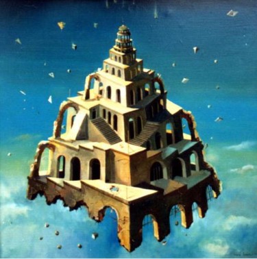 Painting titled "The Tower of Memori…" by Tony Ignatov, Original Artwork, Oil