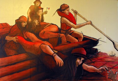 Peinture intitulée "le naufrage" par Vincent Tessier Xxc, Œuvre d'art originale, Acrylique
