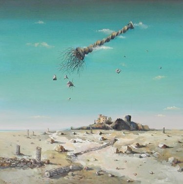 Painting titled "Gravity" by Tony Ignatov, Original Artwork, Oil