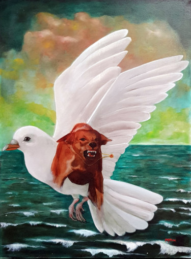 Peinture intitulée "Démocranarcie 2 by…" par Phybra, Œuvre d'art originale, Huile