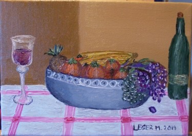 Painting titled "Nature morte" by Matthieu Leger, Original Artwork, Oil