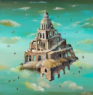 Painting titled "The Tower of Memori…" by Tony Ignatov, Original Artwork, Oil