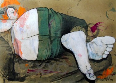 Peinture intitulée "sans jean" par Vincent Tessier Xxc, Œuvre d'art originale, Encre