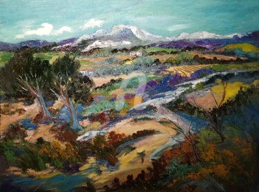 Peinture intitulée "Les roches blanches" par Milorv, Œuvre d'art originale, Huile
