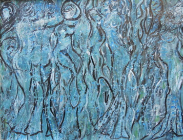 Peinture intitulée "le bal des sirènes" par Clotilde Lienhardt (CLO), Œuvre d'art originale, Acrylique