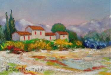 "Mas Les Granets" başlıklı Resim Hélène Gastin-Mozol tarafından, Orijinal sanat, Pastel Diğer sert panel üzerine monte edilm…