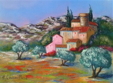 "Dans le Luberon 2" başlıklı Resim Hélène Gastin-Mozol tarafından, Orijinal sanat, Pastel Diğer sert panel üzerine monte edi…