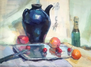Drawing titled "静物3" by Di Hao, Original Artwork, Gouache
