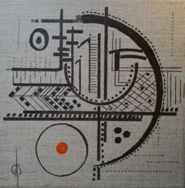 제목이 "Calligraphie struct…"인 섬유 예술 Gervaise Accart-Sanier (GAS)로, 원작, 아크릴