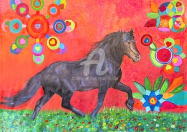 Peinture intitulée "La Vie en Harmonie" par Emma Henriot, Œuvre d'art originale, Huile