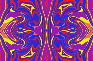 Digital Arts titled "The flower curtain" by Peter Jalesh, Original Artwork, Digital Painting