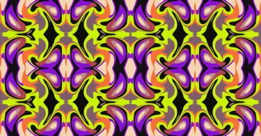 Digital Arts titled "Eggplant tapestry" by Peter Jalesh, Original Artwork, Digital Painting