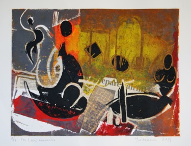 印花与版画 标题为“Pas (que) raisonnab…” 由Hervé Marchelidon, 原创艺术品, Linocuts