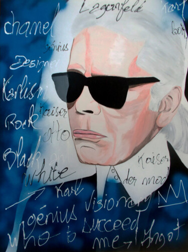 Peinture intitulée "Lagarfeld" par Thierry Angot, Œuvre d'art originale, Acrylique