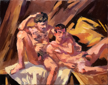 Painting titled "Intimate Conversati…" by Sergey Sovkov, Original Artwork, Oil